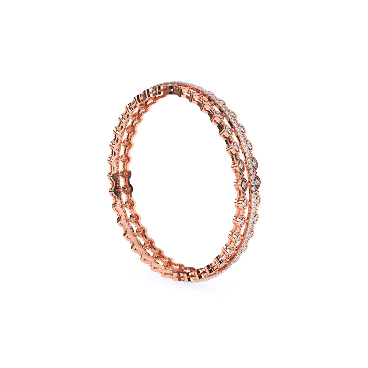 Round Brilliant Cut Lab Grown Diamond Bangle
